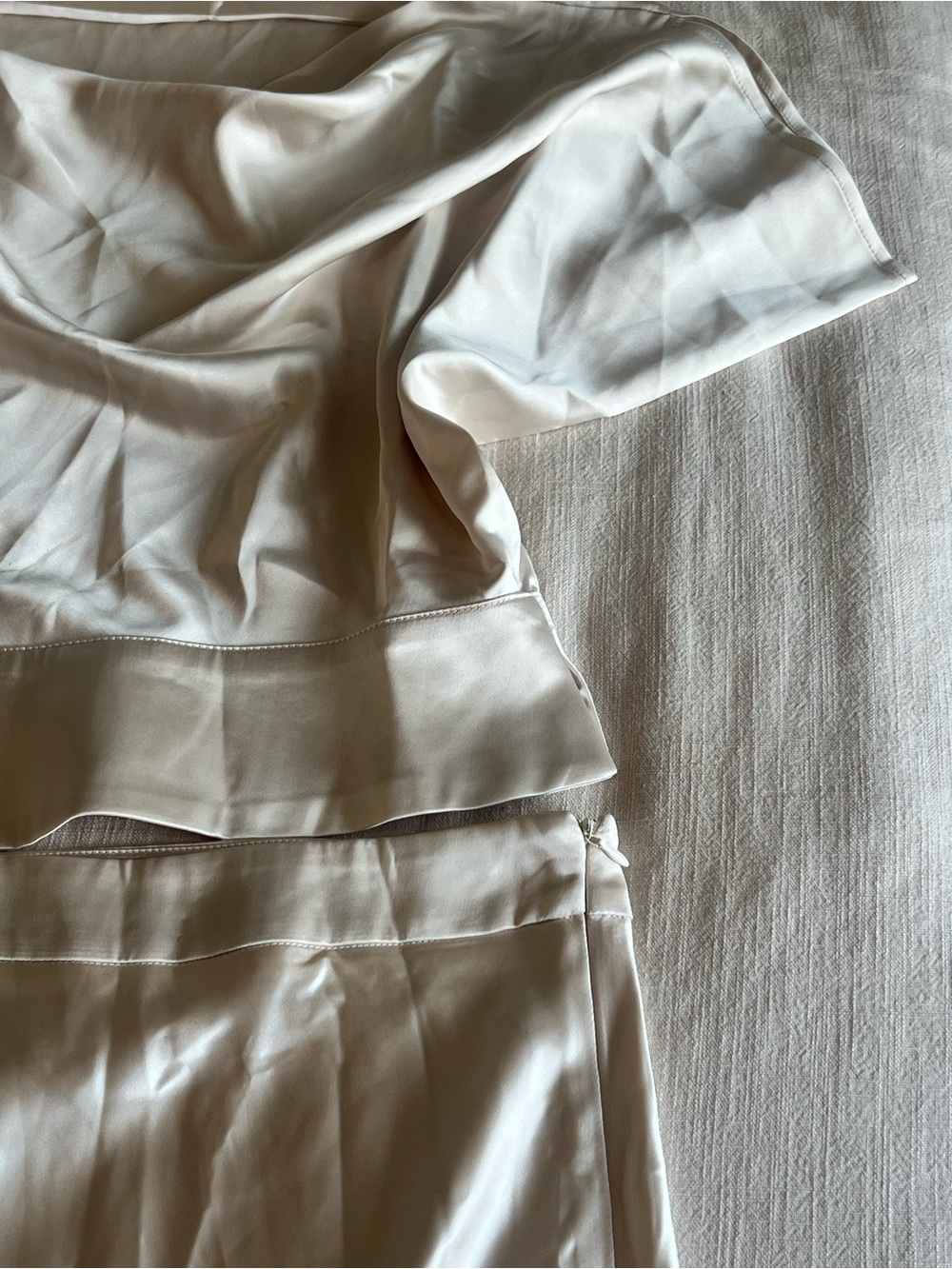 COMMENSE Satin Cowl Neck Top & Skirt Set - Picture 6 of 8